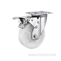 Heavy Duty Stainless Steel White PP Brake Casters